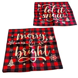 Set of Two Holiday Pillow Covers